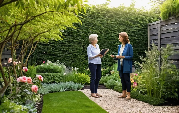 원예디자이너 이론 교육의 중요성 - **Prompt:** A landscape architect, a man in his 40s, meticulously poring over detailed blueprints an...