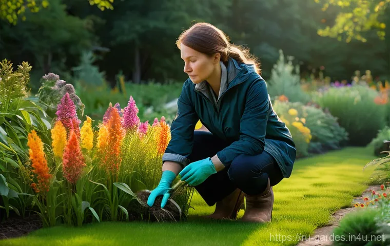 원예디자이너 이론과 실무의 균형 잡기 - **Prompt:** A female landscape architect in her late 30s, dressed in practical yet stylish work atti...
