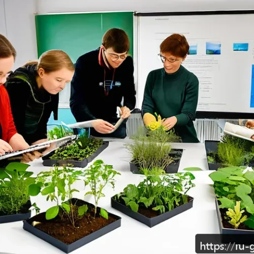 Home 33 원예디자이너 관련 학위 과정 - A modern classroom setting in Russia where diverse adult students are engaged in a practical landsca...
